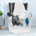 thumbnail image 4 of Cat Soft Flannel Fleece Throw Blanket, Playful Baby Kitten with Ball of Yarn Furry Animal Domestic Feline Kids Pets Artwork, Cozy Plush for Indoor and Outdoor Use, 60" x 80", Grey Blue, by Ambesonne, 4 of 5