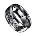 thumbnail image 4 of Grandest Birch Men Celtic Dragon Carving Titanium Steel Wedding Band Ring Jewelry Gift Titanium Steel Blue, 4 of 5