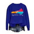 thumbnail image 2 of Crewneck Sweatshirts For Women Trendy Casual Long Sleeve Printed Tops Teen Girls Loose Comforts Sweatshirt Y2K Clothes Outfits 2024 Blue XS, 2 of 4