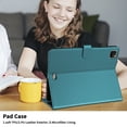 thumbnail image 2 of for iPad Pro 11 2022/2021/2020/2018/Air 4/Air 5/Air 11 2024 Folio Flip Case, Elegant Ultra Slim PU Leather Case with Smart Wake Sleep Kickstand Function Pencil Holder and Card Slots, Darkgreen, 2 of 8