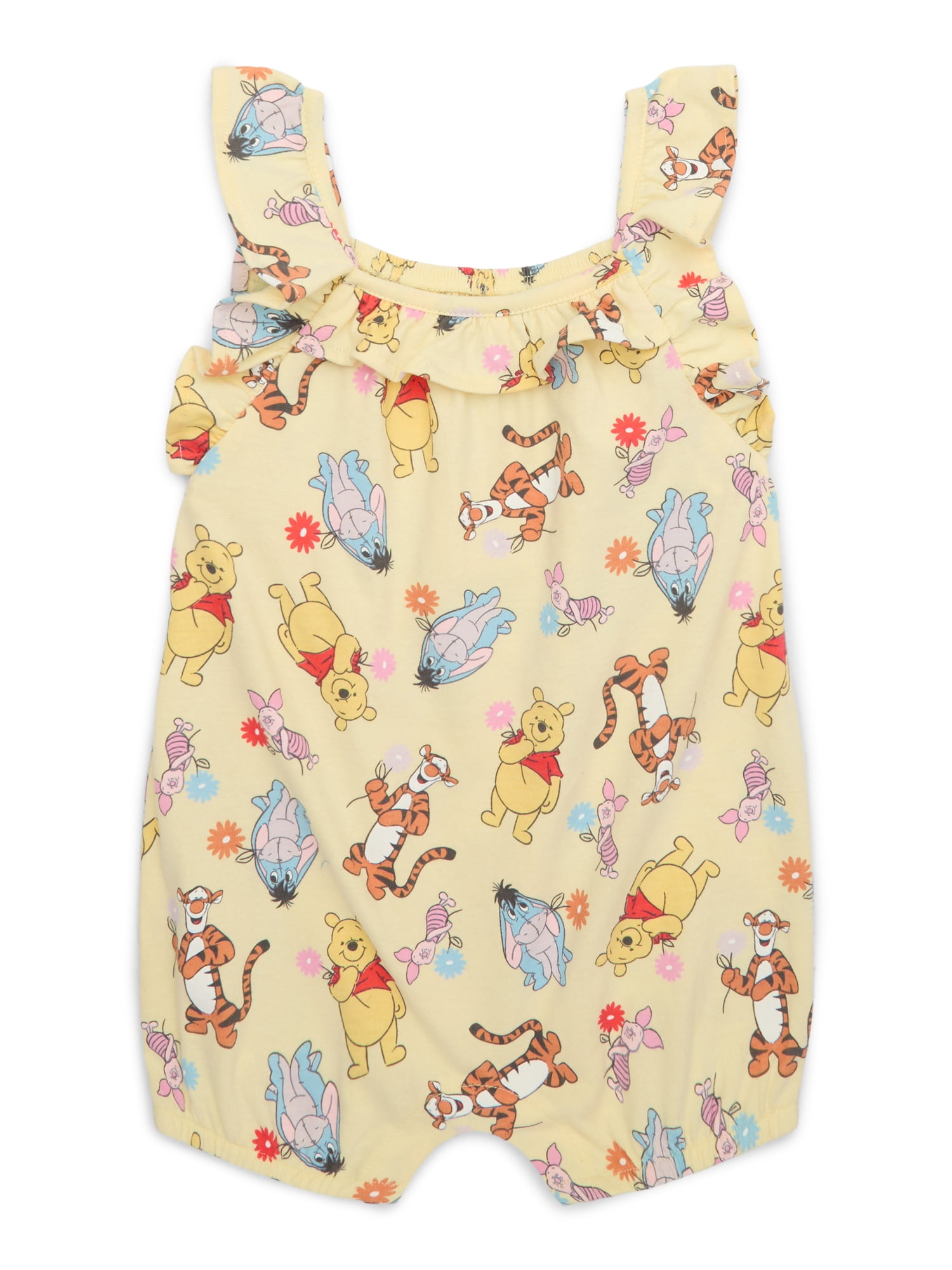 Winnie the Pooh Baby Girls Romper Set, 2-Pack, Sizes 0-24 Months