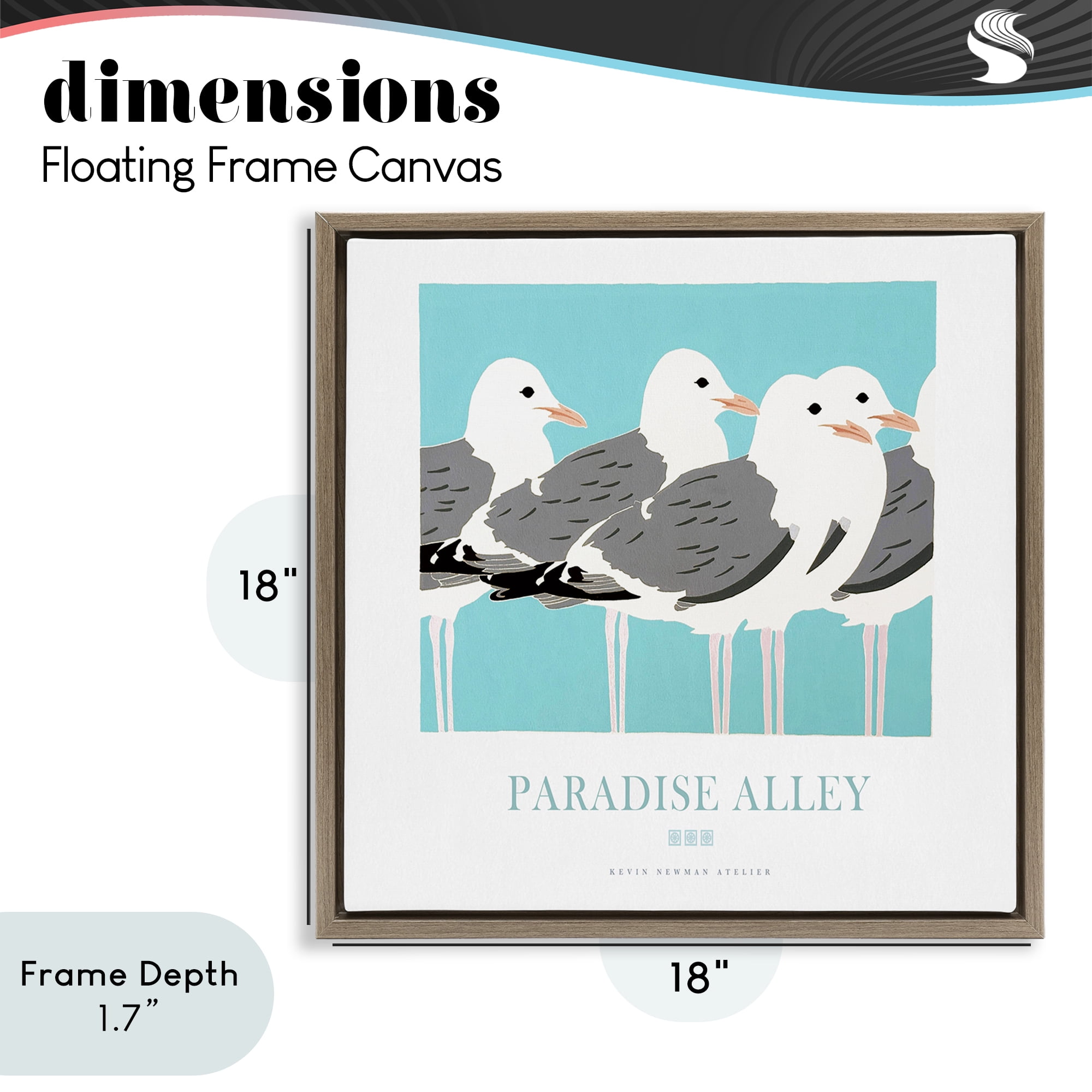 Stupell Industries Paradise Alley Seagull Gathering Brown Framed Floater Canvas Wall Art, design by Jadei Graphics