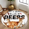 thumbnail image 2 of Round Rug 7Ft Washable Non-Slip, Deer Circle Area Rugs for Living Room Bedroom, Wildlife Animals Farmhouse Country Elk Indoor Floor Mats Carpet Runner for Home Decor Aesthetic, 2 of 8