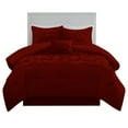 thumbnail image 4 of 5 Piece New Half Pinch Pleated Pattern Comforter Set, 800 TC, 100% Egyptian Cotton, Full/Queen Size Burgundy Solid, 4 of 6