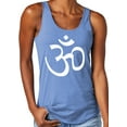 thumbnail image 1 of Women's White AUM Hindu Symbol Moisture-Wicking Relaxed Yoga Tank Top, Medium Maritime Frost, 1 of 5