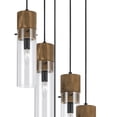 thumbnail image 3 of 5 Bulb Wind Chime Design Pendant with Cylindrical Glass Shades, Black- Saltoro Sherpi, 3 of 5