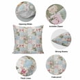 thumbnail image 5 of Pillow Covers 16x16 Inch, Green Blue Pink Botanical Linen Pillowcase with Invisible Zipper, Spring Floral Vintage Decorative Throw Pillow Covers Cushion Case for Couch Sofa Bed Living Room, 5 of 9