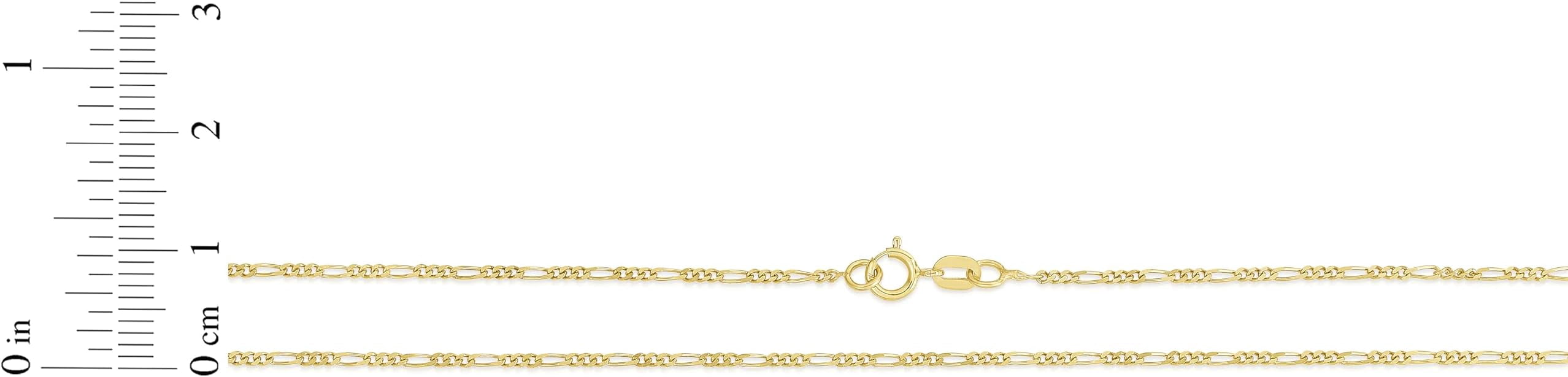 Floreo 14k Yellow Gold 1.3mm Solid Figaro Chain Necklace