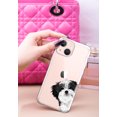 thumbnail image 3 of WIRESTER Soft TPU Clear Case Slim Protective Cover for Apple iPhone 13 6.1" 2021, Black White Shih Tzu Dog Hide And Seek, 3 of 3