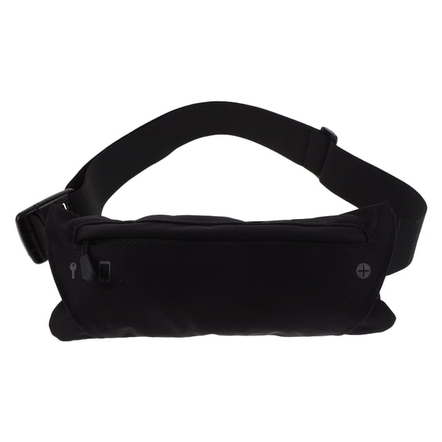 Riñonera deportiva unisex para hombre y mujer, color negro, para correr al aire libre, senderismo, correr, teléfono, bandolera fina, color negro