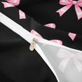 thumbnail image 4 of spefrowx Black Pink Ribbon Duvet Cover Queen for Teens, Simple Cute Bow Queen Bedding, Black Reversible, 3 Pieces, 1 Duvet Cover and 2 Pillowcases, 4 of 6