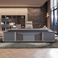 thumbnail image 4 of Luxury Vanity L Shaped Desk Reception Drawers Work Writing Office Desk Students Modern Escritorios De Ordenador Desk Accessories My Lux Decor Round, 4 of 12