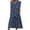 Blue, variant on WREESH Womens Summer Casual Boho Dress Floral Print Midi Beach Dresses Fashion V-Neck Button Short Sleeve Vacation Dress Dark Blue