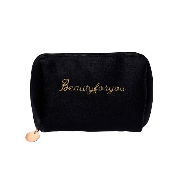 PURDORED-Bolsa de terciopelo con cremallera para mujer, neceser grande de viaje para maquillaje, Color sólido, 1 ud. qiuyongming unisex