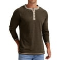 thumbnail image 2 of GENTS BLISS Crew Neck Henley Men Shirts Long Sleeve Shirts for Men Casual Color Block Tops, 2 of 6