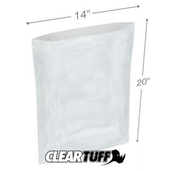 International Plastics PB11420 14 x 20 in. Clear Poly Bags, 0.00125 Gauge - Case of 1000
