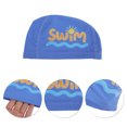 thumbnail image 3 of Unique Bargains 1 Pc Knitted PU Letter Printed Swim Cap Blue, 3 of 6