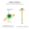 thumbnail image 5 of Rosec Jewels Natural Emerald Flower Promise Ring for Women - AAA Grade May Birthstone Ring - Ready to Gift for Valentines Day, 18K Yellow Gold, US 9.50, 5 of 9