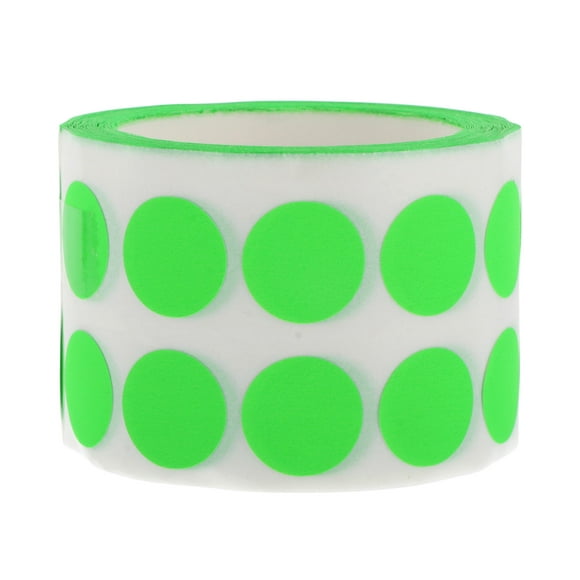 Shisuyan Dot Color Stickers Fluorescent Green 1 Roll Self Adhesive 0.6X0.6X0.04In