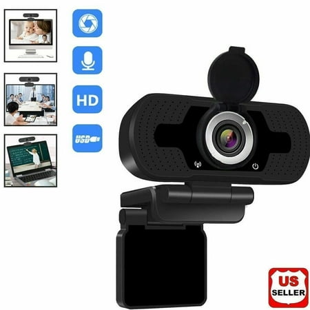 Full HD 1080P Webcam for PC Desktop/Laptop Auto Focus Web Camera with Microphone/Privacy Cover Black