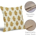 thumbnail image 4 of Mustard Yellow Floral Pillow Covers 16x16 Set of 2 Spring Summer Flower Leaves Print Decorative Throw Pillow Cases Outdoor Farmhouse Decoration for Sofa Couch Bed, 4 of 6