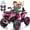 Pink-A, variant on Joyracer ATV for Kids, 24 Volt Ride on Toys for Toddlers, 800W 4 Wheeler with 2 XL Seater, EVA Tires Power Car Wheels with Remote, Knee Pad, Music, Bluetooth, USB, Black