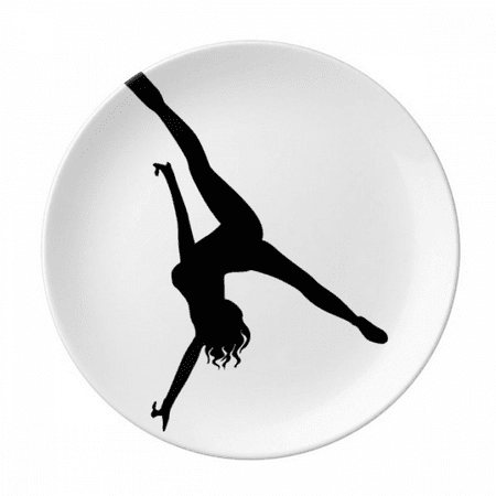 

Hot Woman Handstand Dance Plate Decorative Porcelain Salver Tableware Dinner Dish