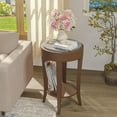 thumbnail image 2 of FOROUTIA 2PCS Brown Round End Table 2-Tier Wood Accent Side, 2 of 7