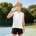 thumbnail image 5 of Boys Ice Silk Mesh Sleeveless Tank Top, Thin Breathable Solid Vest For Big‑Kids Summer Sports & Outside Play, 5 of 6