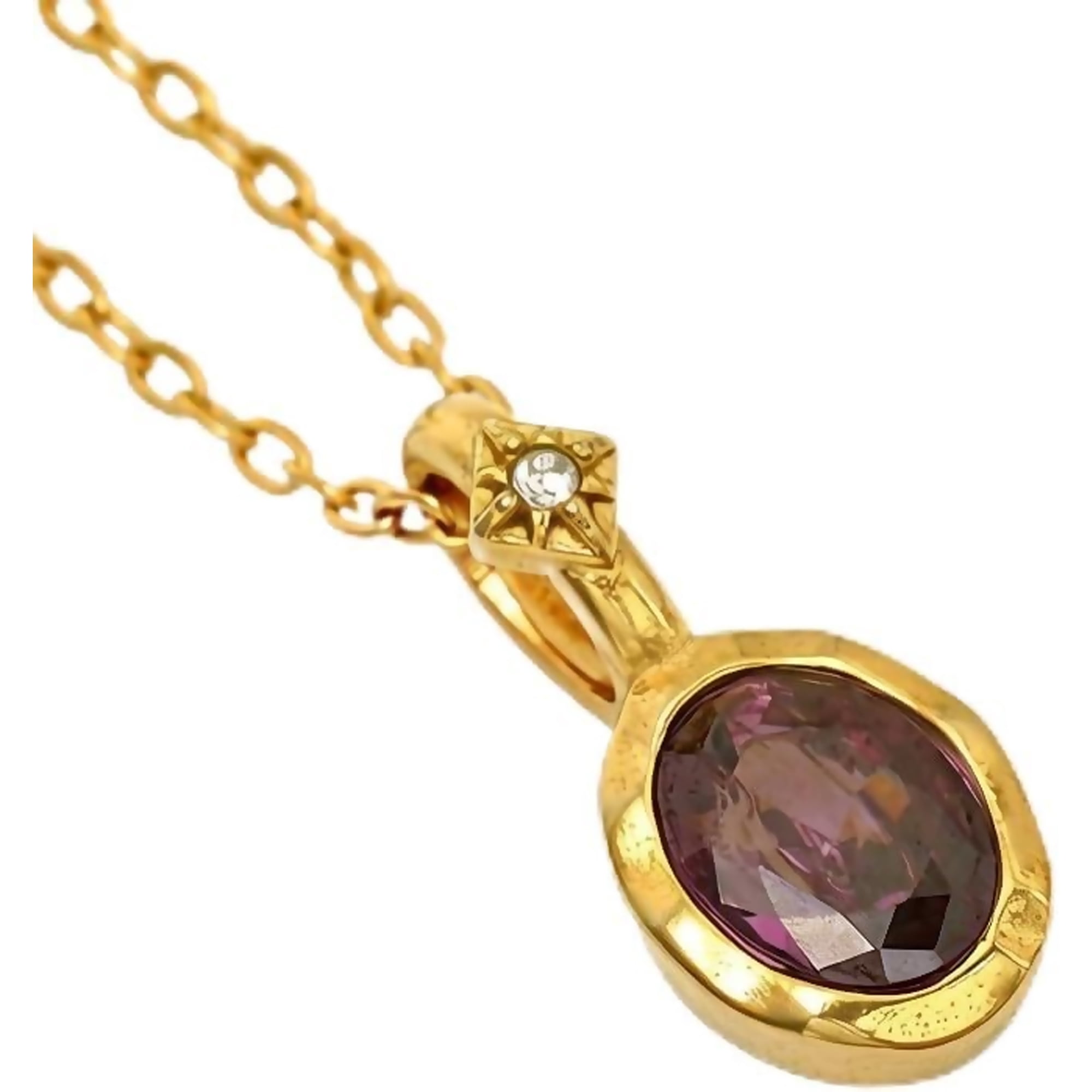 Zephyriana Birthstone Necklace for Women 12 Color Cubic Zirconia Charm Pendant Stainless Steel Chain for Each Month Meaningful Gift for Her