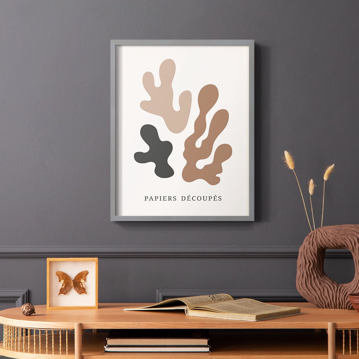 Matisse CDIV in Gray Solid Wood Framed Print No Nail Hanging