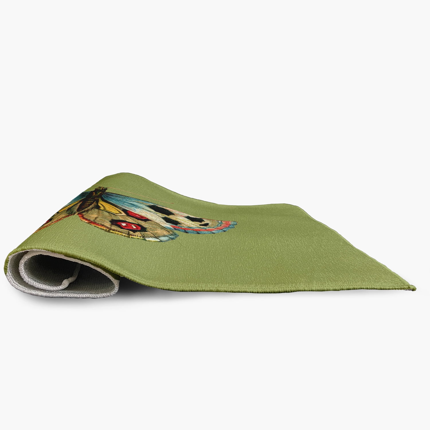 24" 36" Simply Daisy Brushfoot Butterfly Novelty Chenille Area Rug, Apple Green