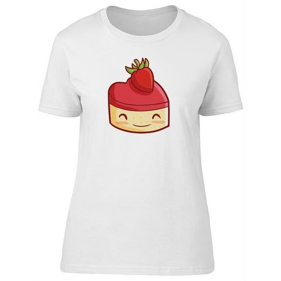 Cute Happy Strawberry Cake Tee Women's -Image by Shutterstock