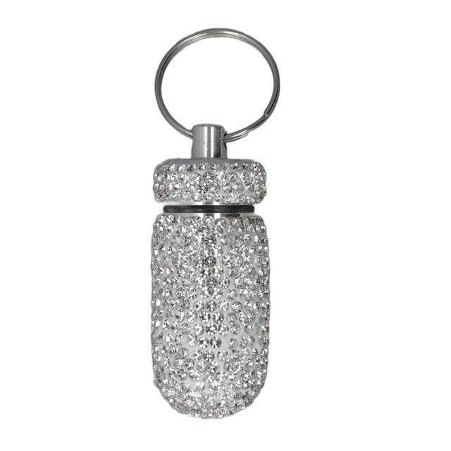 Conteneur de Capsules de Voyage, Étui de Rangement pour Capsules de Strass Bouteille de Médicaments avec Porte-Clés Véritable Excellence
