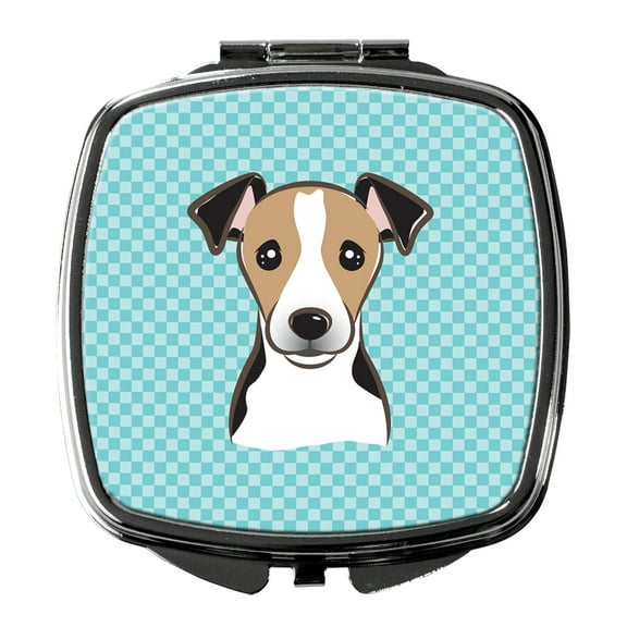 Checkerboard Blue Jack Russell Terrier Compact Mirror BB1199SCM