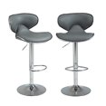 thumbnail image 1 of Set de 2 Bancos Barra Alto, con Reposapié y Respaldo, Giratorio Altura Ajustable Color Gris HOMEMAKE FURNITURE  Contemporáneo, 1 of 8