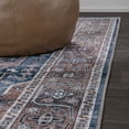 thumbnail image 6 of JONATHAN Y WASHABLE 2 x 8 Runner Rug, Alacati Ogee Medallion - Navy/Brown, WSH103C-28, 6 of 9