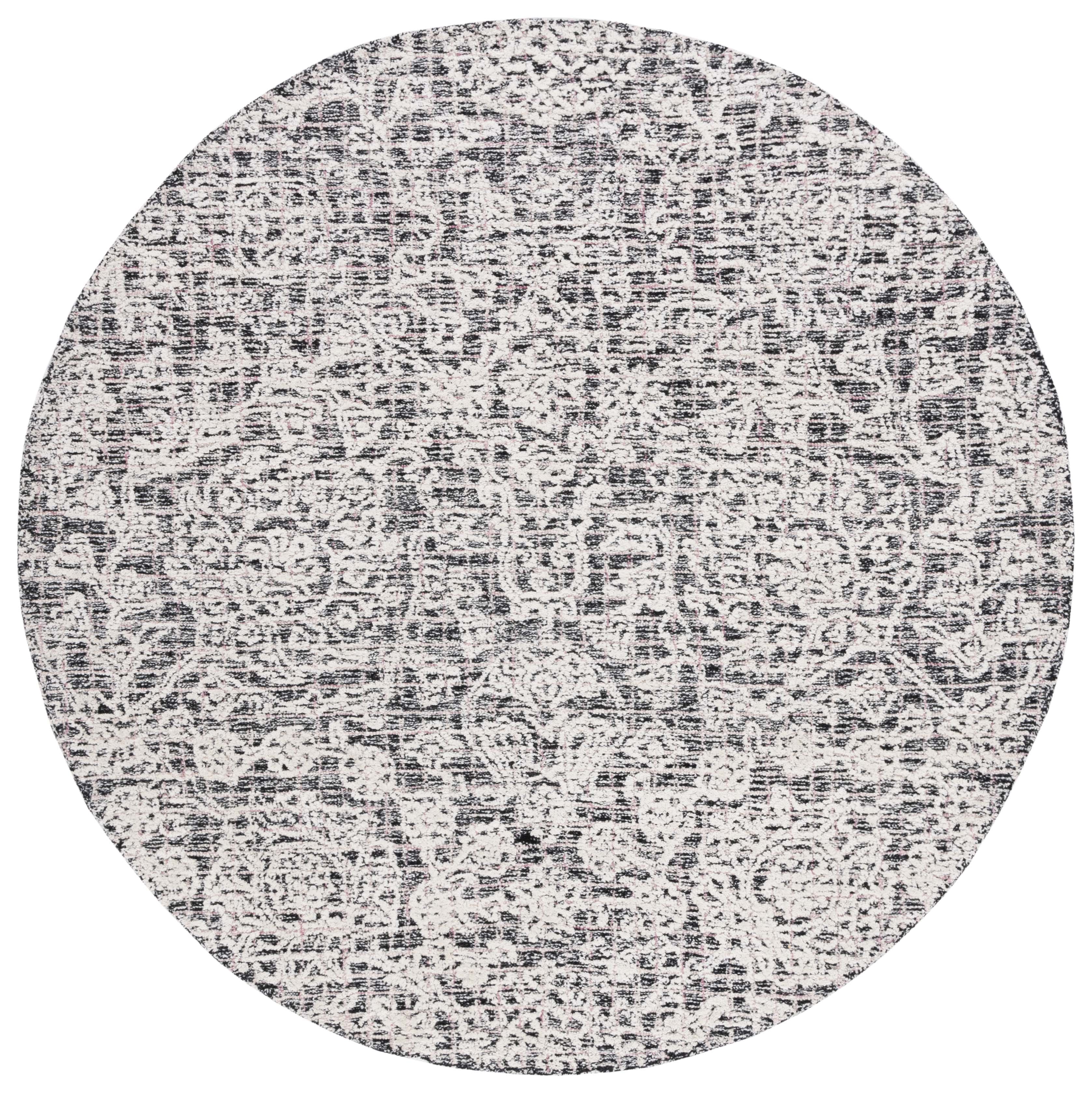 Safavieh Metro Aideen Distressed Area Rug, Black/Ivory, 6' x 6' Round