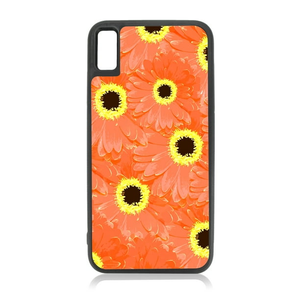 Orange Daisies Iphone 10s Flower Case Black Tpu Case Cover That Is Compatible With The Apple
