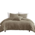 thumbnail image 3 of Sieno 4pc Queen Comforter Set, Taupe Brown Faux Fur Micro Mink Backing, 3 of 6