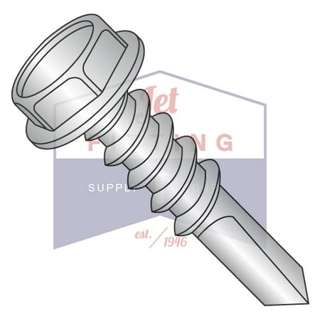 

1/4-14 x 3 Self-Drilling Screws | Unslotted | Hex Washers Head | #5 Drill Pt | 410 Stainless Steel (Quantity: 300)