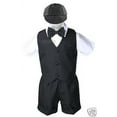 thumbnail image 3 of Black Baby Infant Boy Toddler Formal Eton Suit Vest Set Shorts S M L XL 2T 3T 4T, 3 of 9