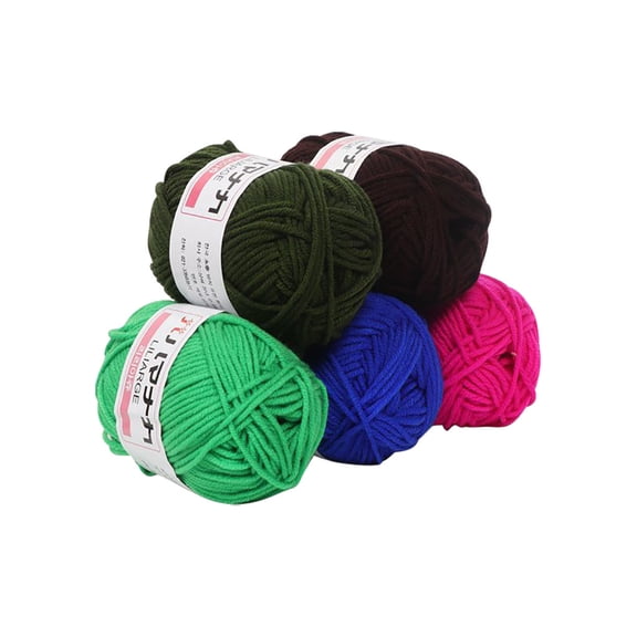 kladzum 5PCS Crochet Yarn Set Soft Knitting Yarn for Crafts Colorful Yarn Acrylic Line Crochet Diy Medium Thick Cushion Doll Hook Shoes Line Wool DIY Yarn
