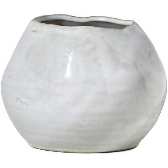 Serene Spaces Living Glazed Ceramic Fishbowl Vase, Set of 4- Centerpiece for Vintage Weddings, Events, Measures 4" Tall and 5" Diameter