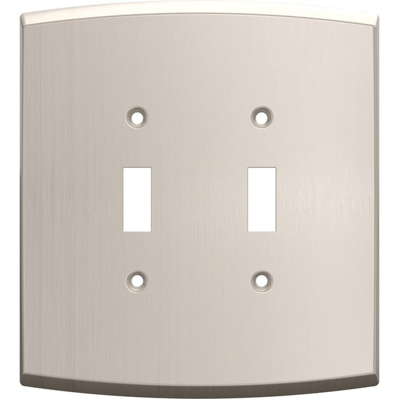 Franklin Brass Soft Arch (3-Pack) Decorative Light Switch Cover Satin Nickel 2-Gang Wall Plate Double Switch/Toggle Plate Covers Electrical Outlet Covers W35894K-SN-CP