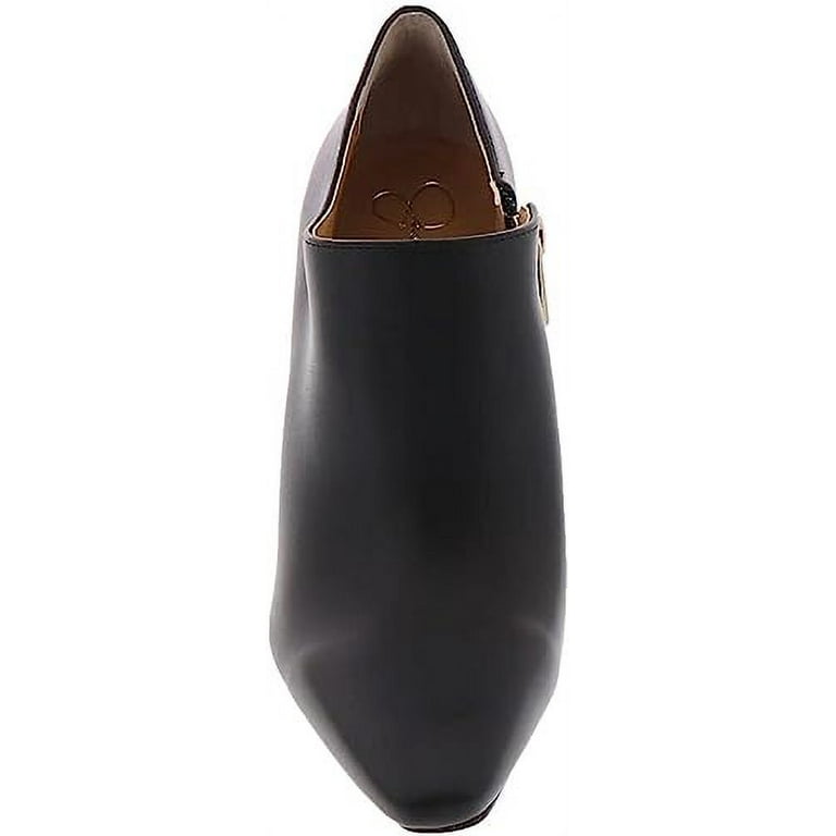 Jessica Simpson Carolie Black Leather Square Toe Stiletto Ankle