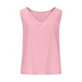 thumbnail image 4 of Womens V Neck Cropped Linen Tank Tops Spring Summer Sleeveless Shirts, 4 of 9