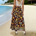 thumbnail image 6 of Skirts for Women Boho High Waist Flowy A Line Pleated Chiffon Floral Printed Summer Casual Beach Holiday Maxi Skirt S-2XL, 6 of 7