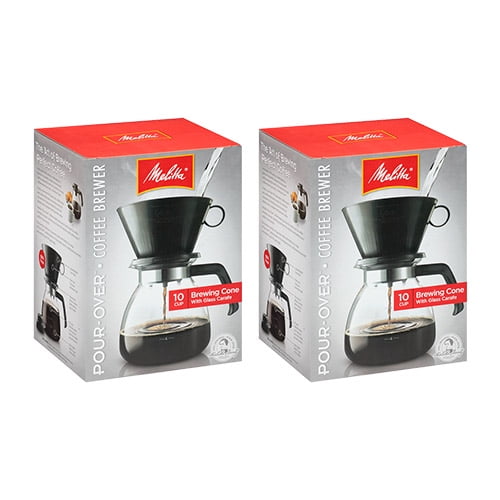Melitta Coffee Maker, 10 Cup Pour- Over Brewer with Stainless 