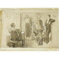 thumbnail image 2 of Charles Samuel Keene 24x19 Black Ornate Framed Double Matted Museum Art Print Titled: Officer and Orderly (1870-91), 2 of 5